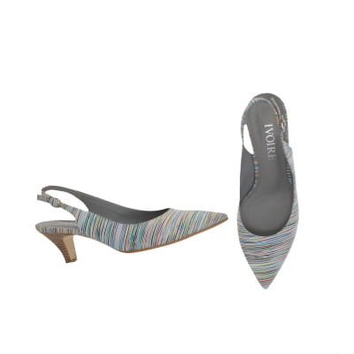 Voir photo 2 de Chaussures multicolores à talon 6 cm - Femme - Ivoire - Pointure 35 Chaussures multicolores à talon 6 cm - Femme - Ivoire - Pointure 35 Bon état reconditionné photo 2