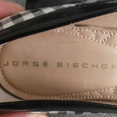 Voir photo 4 de Chaussures plates à carreaux noirs et blancs - Femme - Jorge Bischoff - Ponture 37 Chaussures plates à carreaux noirs et blancs - Femme - Jorge Bischoff - Ponture 37 Bon état reconditionné photo 4