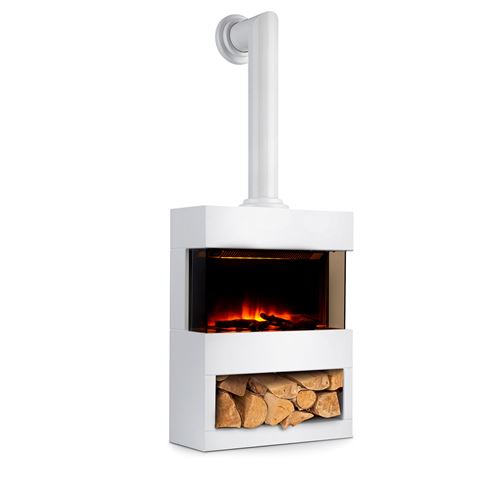 Cheminée électrique 900/1800W simulation de flamme tuyau de poêle blanc Occasion N/A reconditionné disponible sur Fnac | Dero