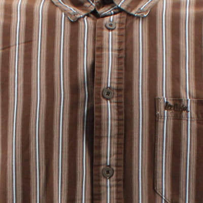 Voir photo 4 de Chemise marron à rayures bleu ciel - Homme - Lee Cooper - Taille M Chemise marron à rayures bleu ciel - Homme - Lee Cooper - Taille M Très bon état reconditionné photo 4