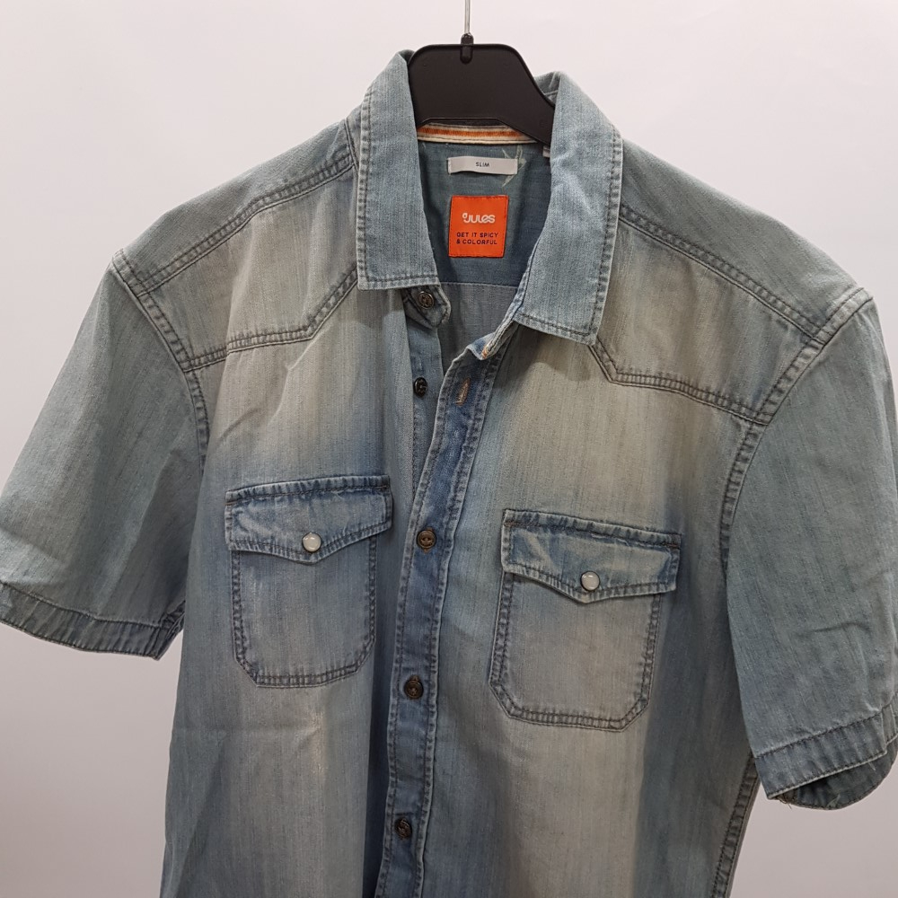 Voir photo 5 de Chemisette en jean's - JULES - Taille M (Slim) Chemisette en jean's - JULES - Taille M (Slim) État correct reconditionné photo 5