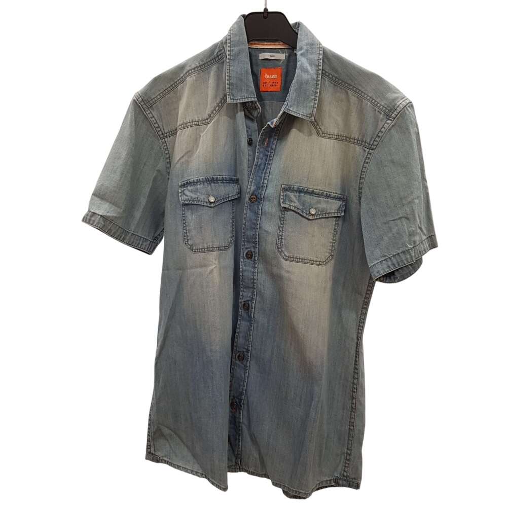 Acheter Chemisette en jean's - JULES - Taille M (Slim) État correct - 10,00 € Chemisette en jean's - JULES - Taille M (Slim) État correct reconditionné disponible sur Label Emmaüs