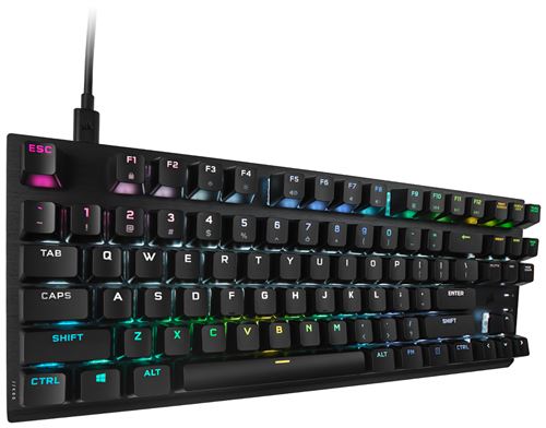 Clavier filaire gaming Azerty Corsair K60 Pro TKL CH-911D01A-FR RGB Noir État correct Corsair reconditionné disponible sur Fnac