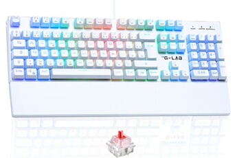 Clavier Gaming KEYZ Rubidium - Red Switch AZERTY Mécanique Blanc Bon état The G-Lab reconditionné disponible sur Darty