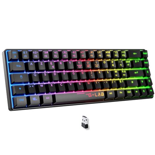 Clavier gaming sans fil Azerty The G-Lab Keyz Hydrogen WL Noir État correct The G-Lab reconditionné disponible sur Fnac
