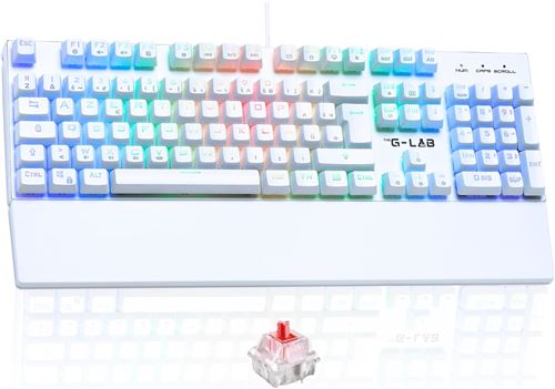 Clavier Gaming The G-LAB KEYZ Rubidium - Red Switch AZERTY Mécanique Blanc État correct N/A reconditionné disponible sur Fnac