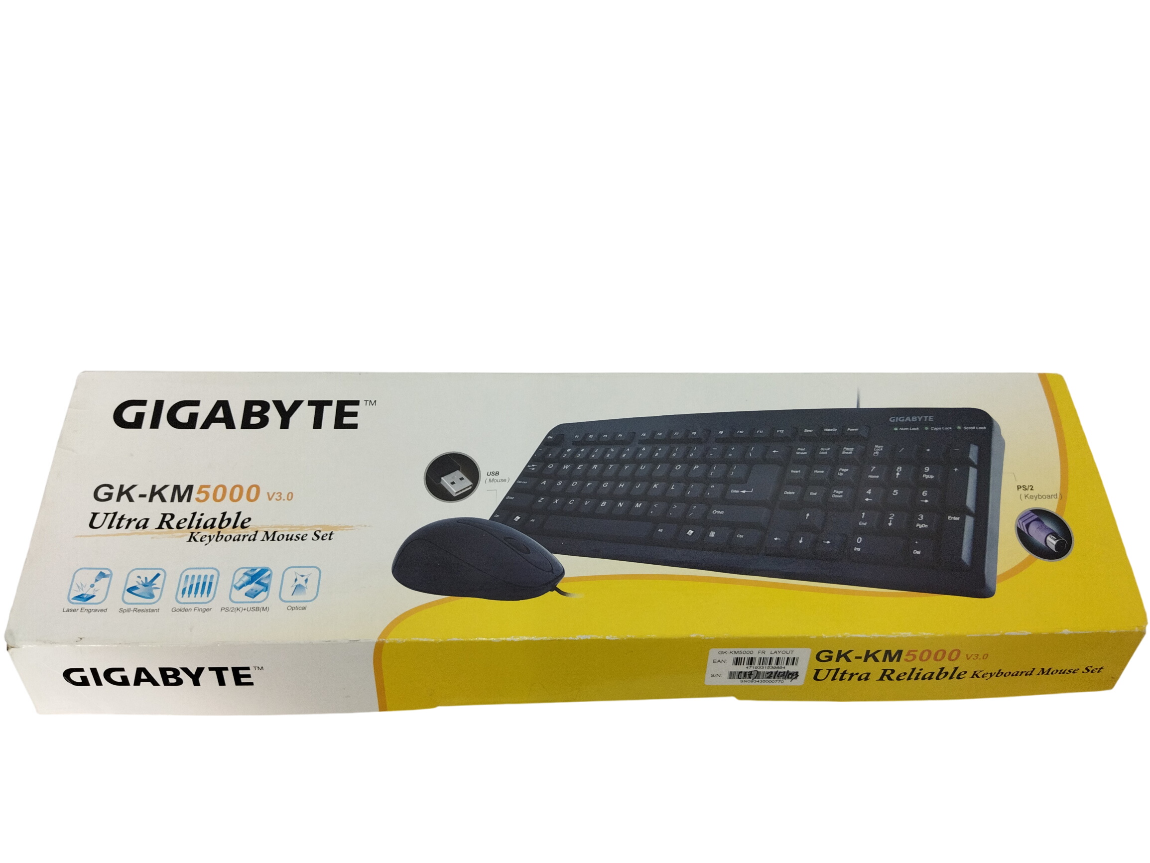 Clavier Gigabyte GK-KM 5000 V3.0 Ultra Reliable, jamais servi, dans son emballage d'origine Parfait état - 10,00 € Clavier Gigabyte GK-KM 5000 V3.0 Ultra Reliable, jamais servi, dans son emballage d'origine Parfait état reconditionné disponible sur Label Emmaüs