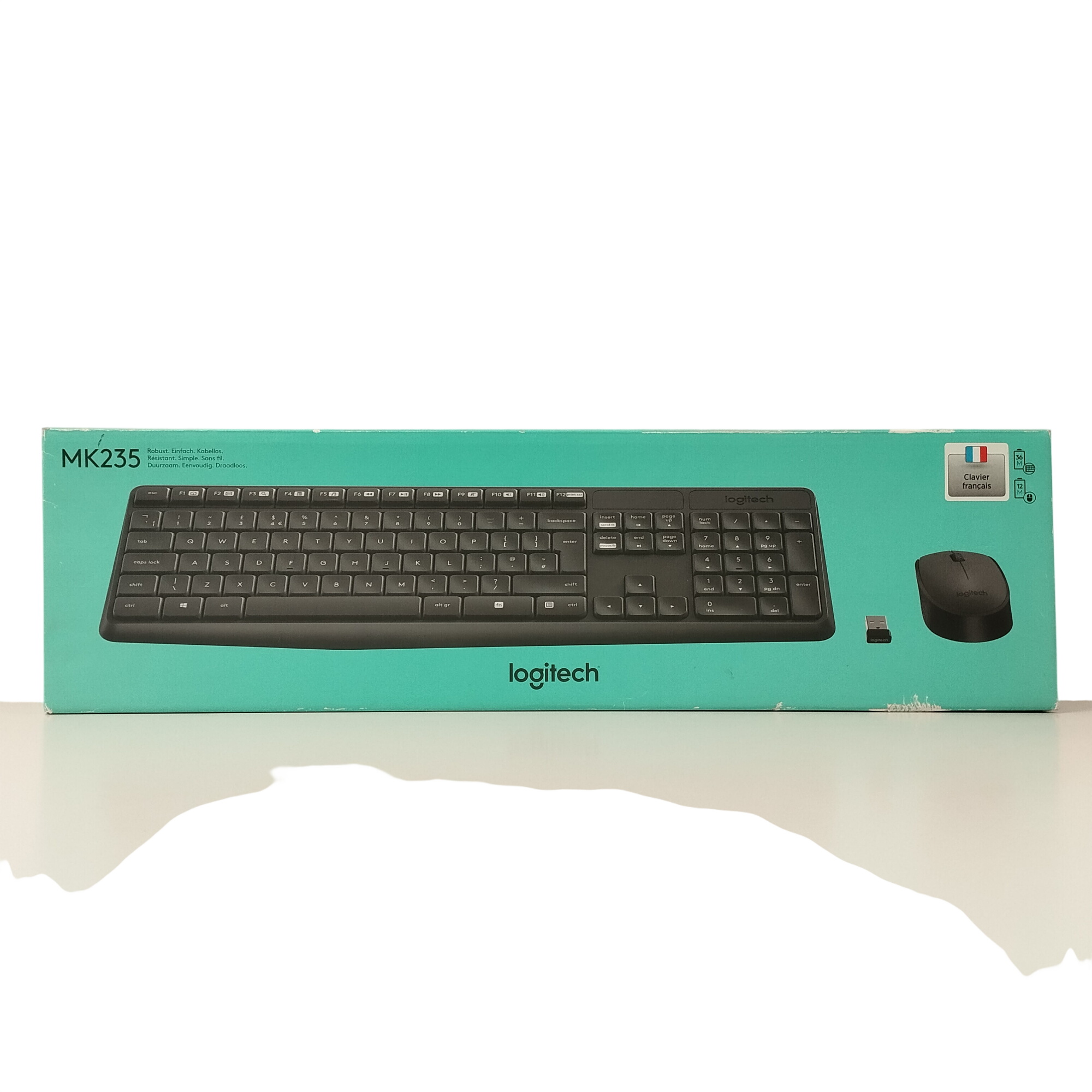 Clavier Logitech MK235 Parfait état - 21,00 € Clavier Logitech MK235 Parfait état reconditionné disponible sur Label Emmaüs