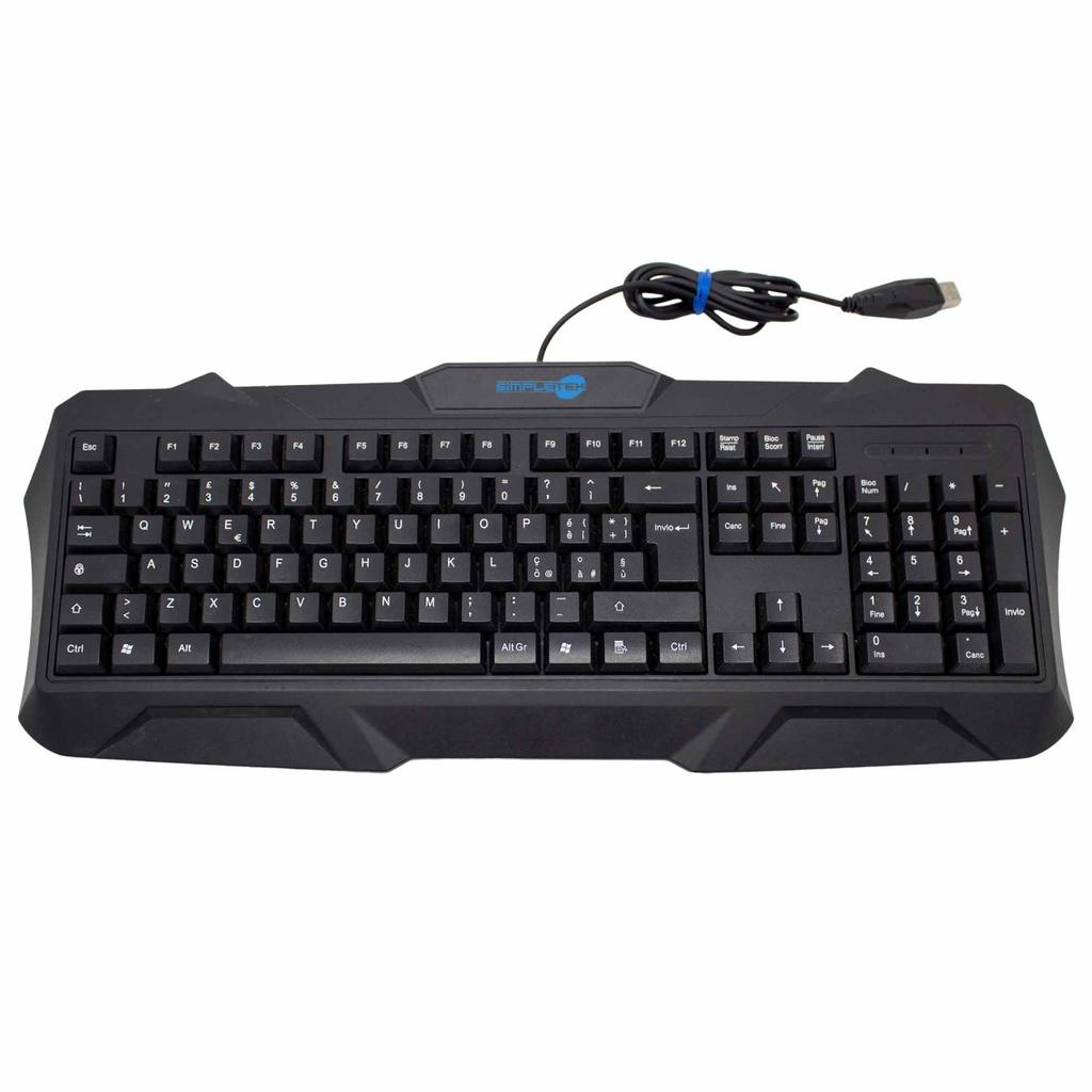 Voir photo 2 de Clavier Simpletek QWERTY Italien Wired USB | Dero Clavier Simpletek QWERTY Italien Wired USB Reconditionné N/A reconditionné photo 2 | Dero