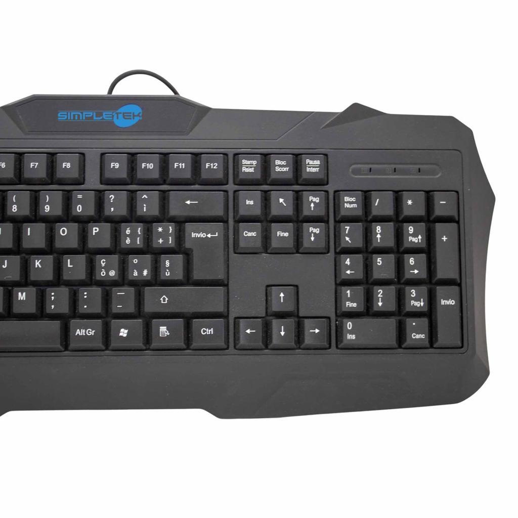 Voir photo 3 de Clavier Simpletek QWERTY Italien Wired USB | Dero Clavier Simpletek QWERTY Italien Wired USB Reconditionné N/A reconditionné photo 3 | Dero