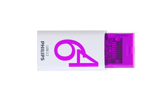 Clé USB-C Phillips Édition Click 3.2 64 Go Blanc et violet État correct Philips reconditionné disponible sur Fnac