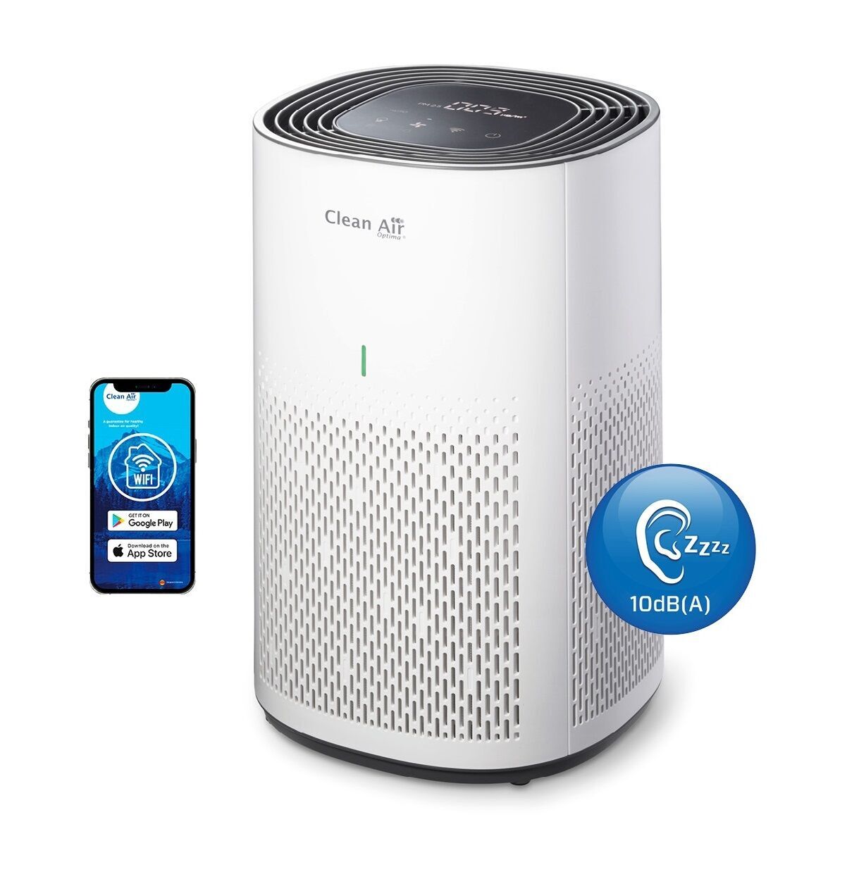 Clean Air Optima Purificateur d'air ioniseur HEPA intelligent CA-505 Smart blanc/gris Parfait état Clean Air Optima reconditionné disponible sur Refurbed | Dero