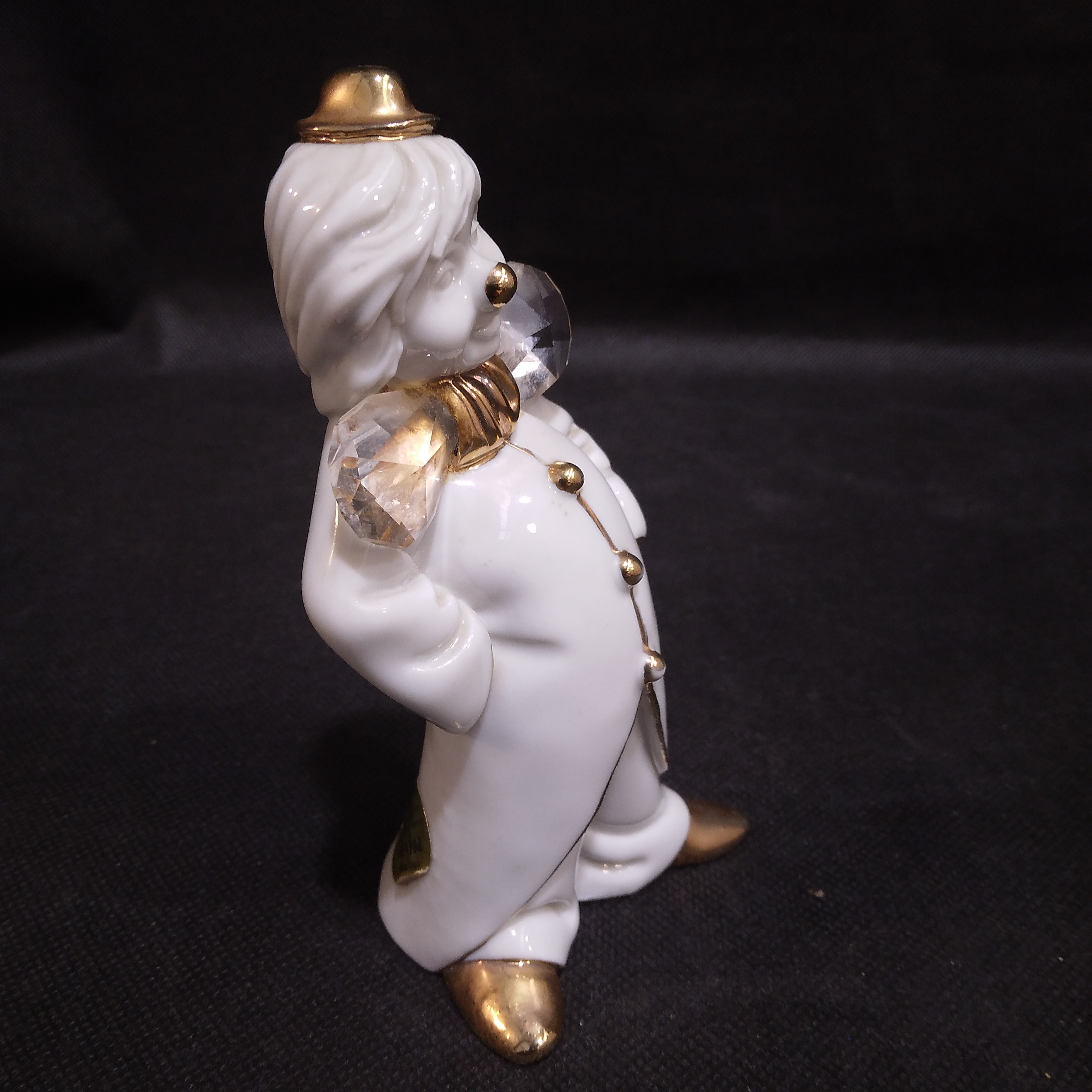 Voir photo 3 de Clown en porcelaine de Capodimonte avec un nœud papillon cristal Swarovski Clown en porcelaine de Capodimonte avec un nœud papillon cristal Swarovski Très bon état reconditionné photo 3