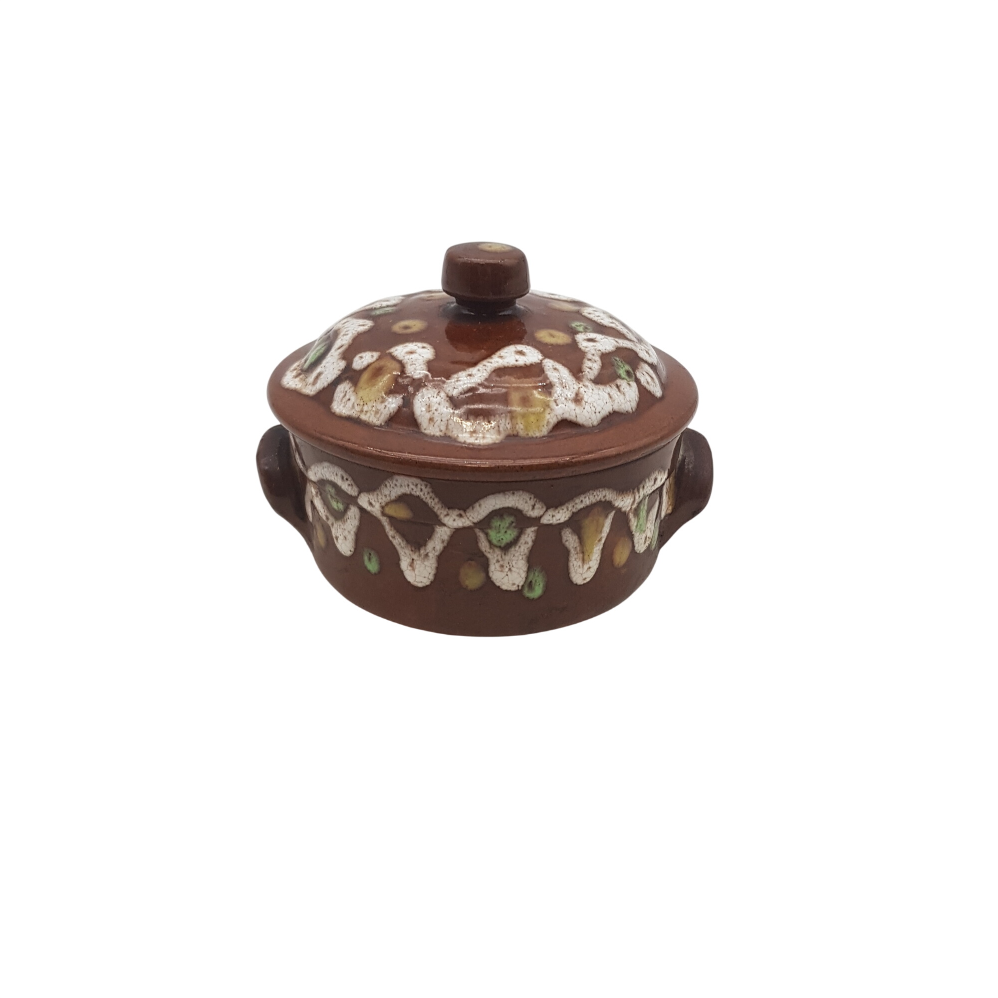 Acheter Cocotte ancienne en terre cuite vernissée Bon état - 10,00 € Cocotte ancienne en terre cuite vernissée Bon état reconditionné disponible sur Label Emmaüs