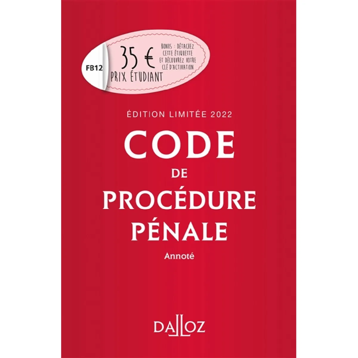 Acheter Code de procédure pénale 2022 annoté État correct - 13,36 € Code de procédure pénale 2022 annoté État correct N/A (Il ne s'agit pas d'une marque reconditionné disponible sur Rue du Commerce Seconde Vie