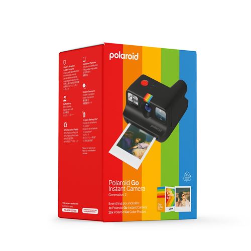Coffret Appareil photo instantané Polaroid Go Génération 2 Noir + 16 films Go inclus État correct Polaroid reconditionné disponible sur Fnac