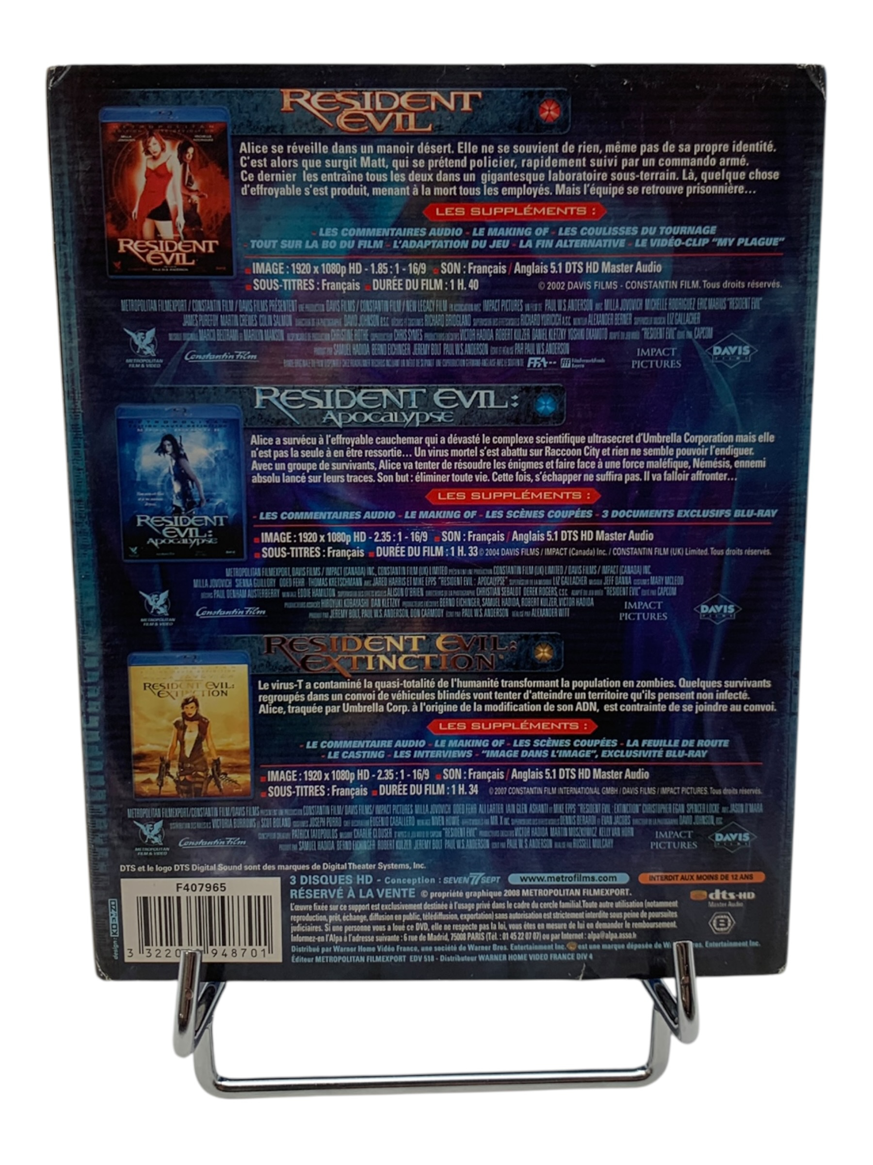Voir photo 3 de Coffret Blu-ray - Trilogie Resident Evil Coffret Blu-ray - Trilogie Resident Evil Très bon état reconditionné photo 3