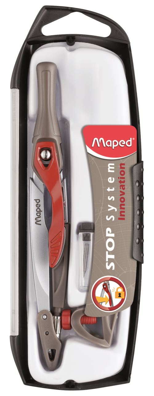 Coffret compas mine avec étui mines et bague universelle Maped Stop System Innovation État correct reconditionné disponible sur Fnac
