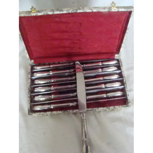 Coffret De 12 Couteaux De Table Métal Argenté/Inox De Style "Louis Xv" Bon état reconditionné disponible sur Rakuten