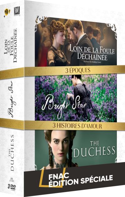 Coffret Loin de la foule déchaînée, The duchess et Bright Star Edition Spéciale Fnac DVD État correct - 36,01 € Coffret Loin de la foule déchaînée, The duchess et Bright Star Edition Spéciale Fnac DVD État correct reconditionné disponible sur Fnac