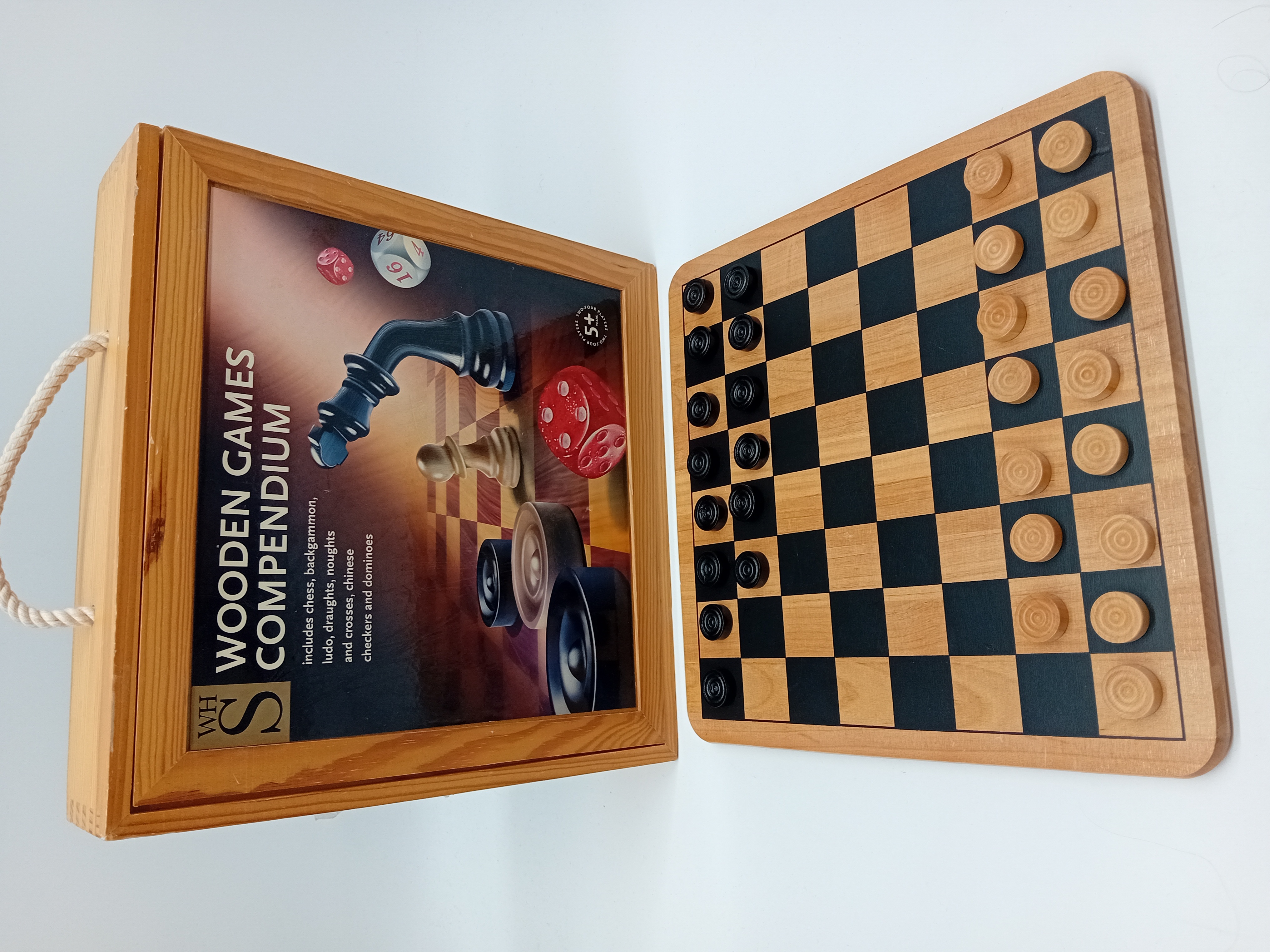 Voir photo 4 de Coffret Multi-jeux En Bois Wh S Echecs Ludo Domino (b720) Coffret Multi-jeux En Bois Wh S Echecs Ludo Domino (b720) Bon état reconditionné photo 4