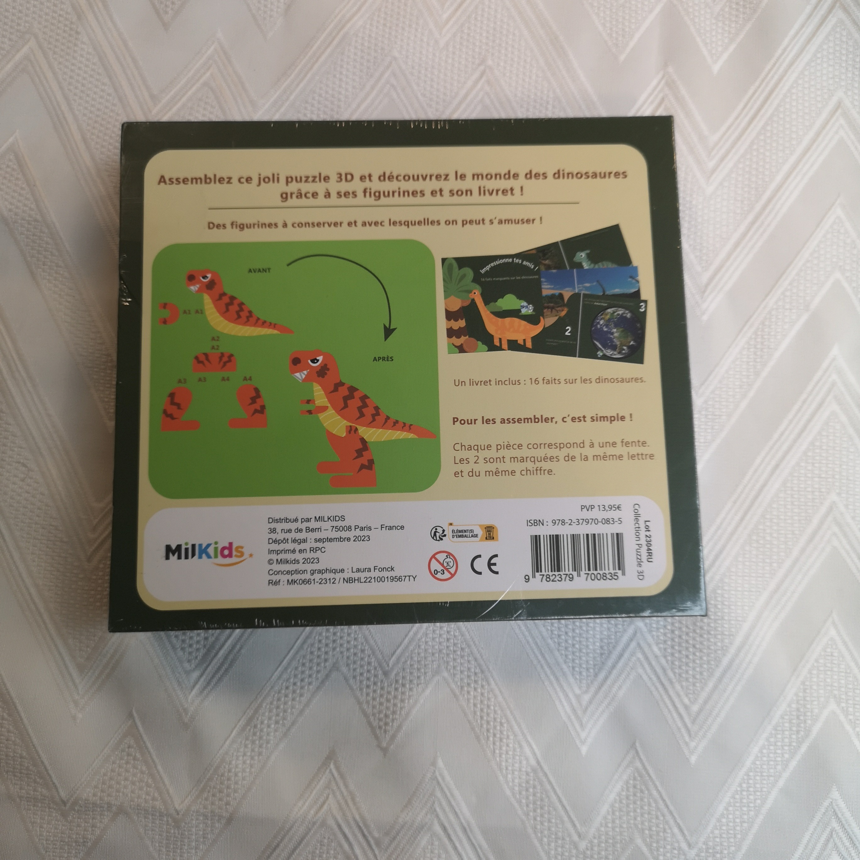 Voir photo 2 de Coffret puzzle 3D - Le monde des dinosaures - Milkids Coffret puzzle 3D - Le monde des dinosaures - Milkids Parfait état reconditionné photo 2