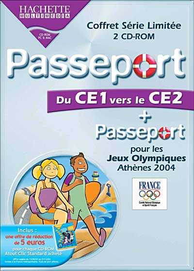 Coffret Série Limitée 2 CD-ROM - Passeport - Du CE1 vers le CE2 + Passeport pour les Jeux Olympiques d'Athènes 2004 État correct - 31,99 € Coffret Série Limitée 2 CD-ROM - Passeport - Du CE1 vers le CE2 + Passeport pour les Jeux Olympiques d'Athènes 2004 État correct Hachette Multimédia reconditionné disponible sur Fnac