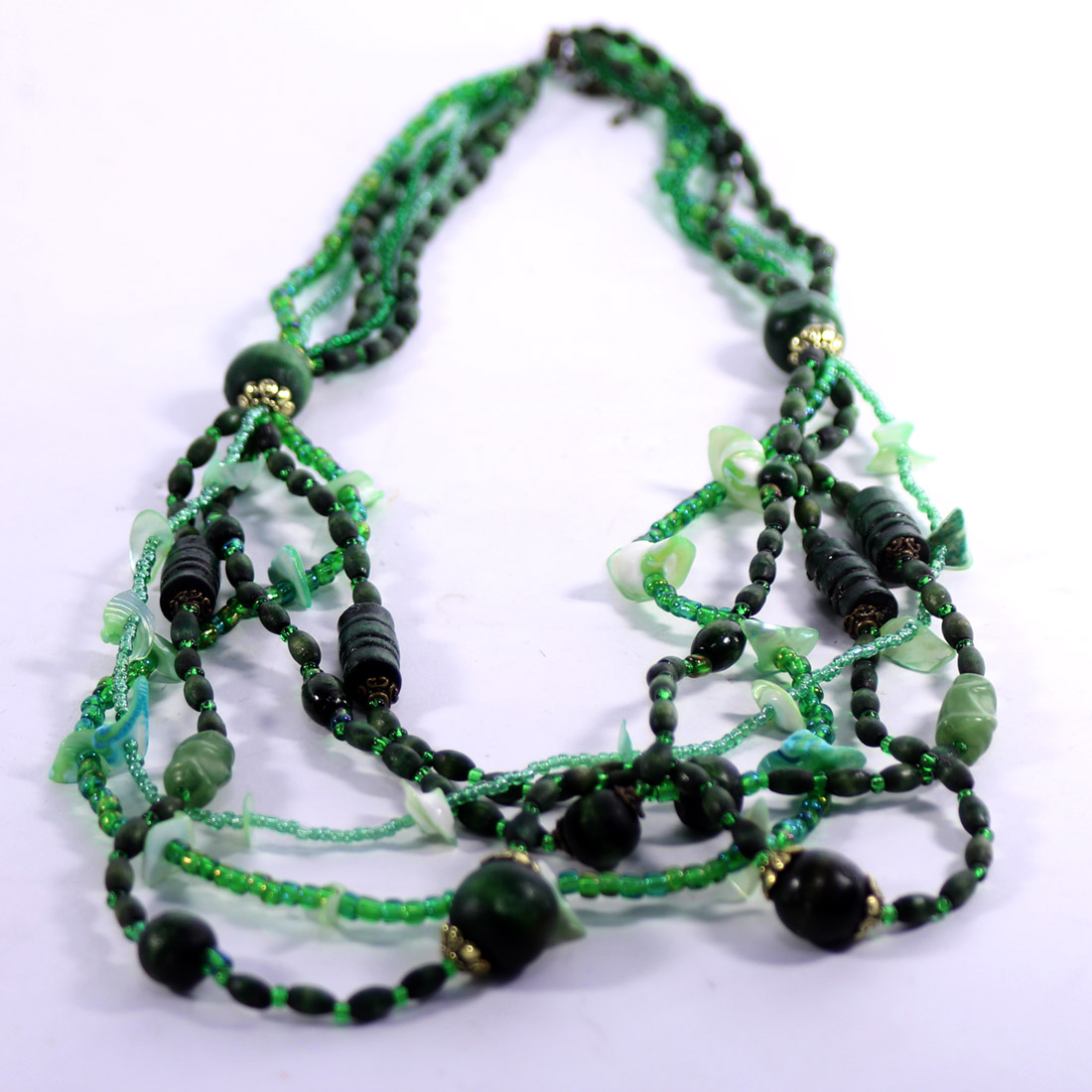 Voir photo 2 de Collier camaïeu de vert Collier camaïeu de vert Bon état reconditionné photo 2