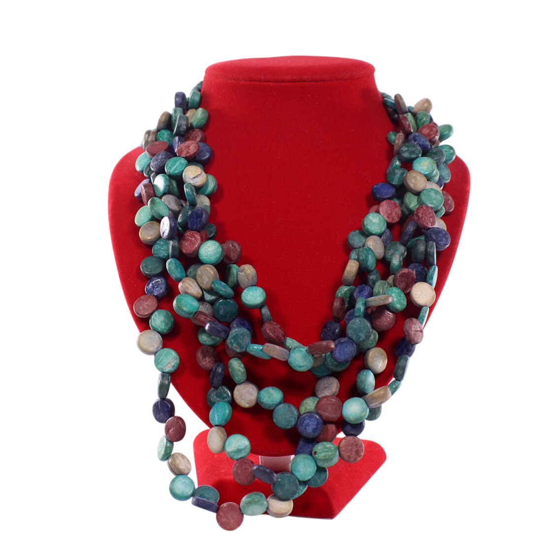 Collier multirang en perles d'os teint Bon état - 25,00 € Collier multirang en perles d'os teint Bon état reconditionné disponible sur Label Emmaüs