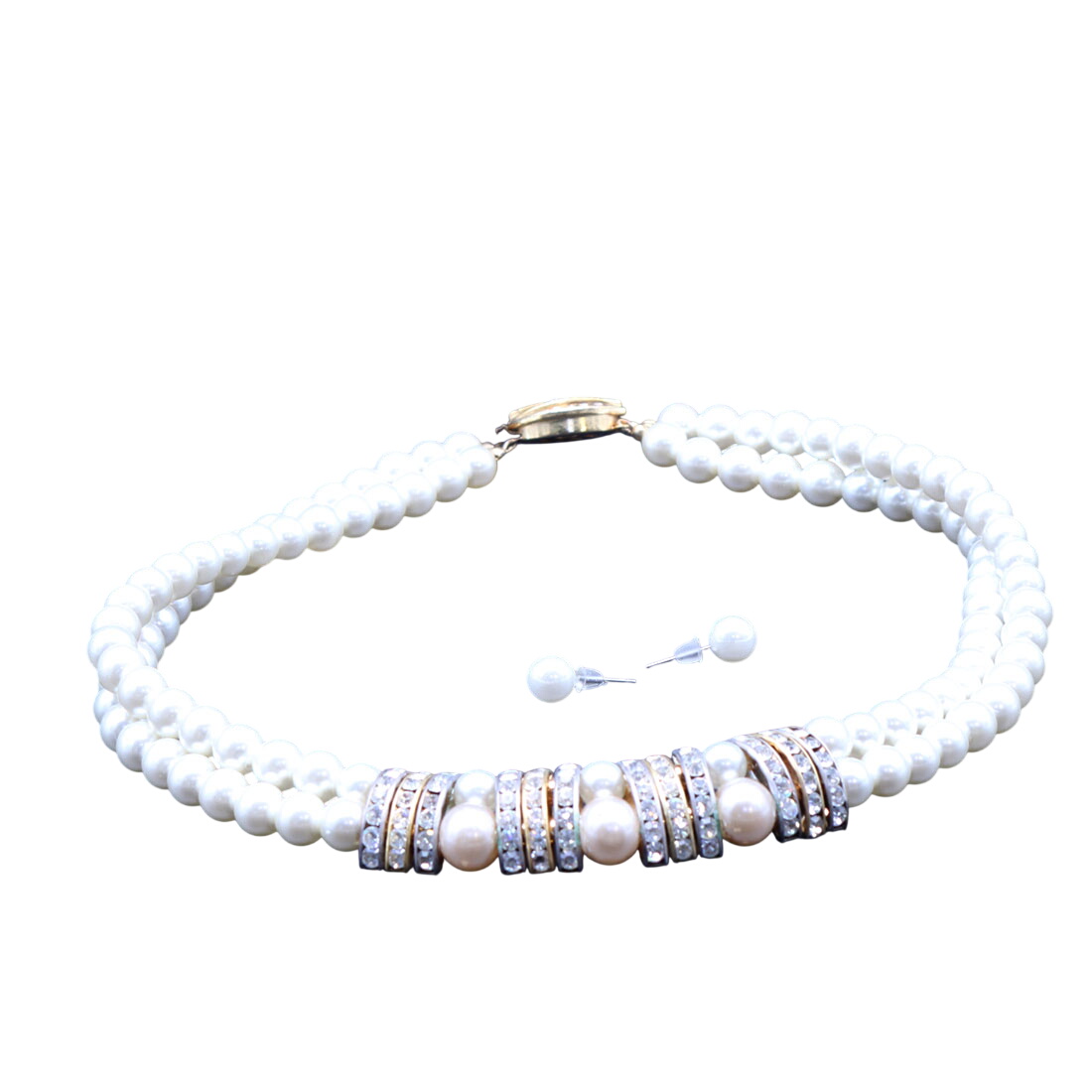 Acheter Collier perles synthétiques et stras - 19,00 € Collier perles synthétiques et stras reconditionné disponible sur Label Emmaüs