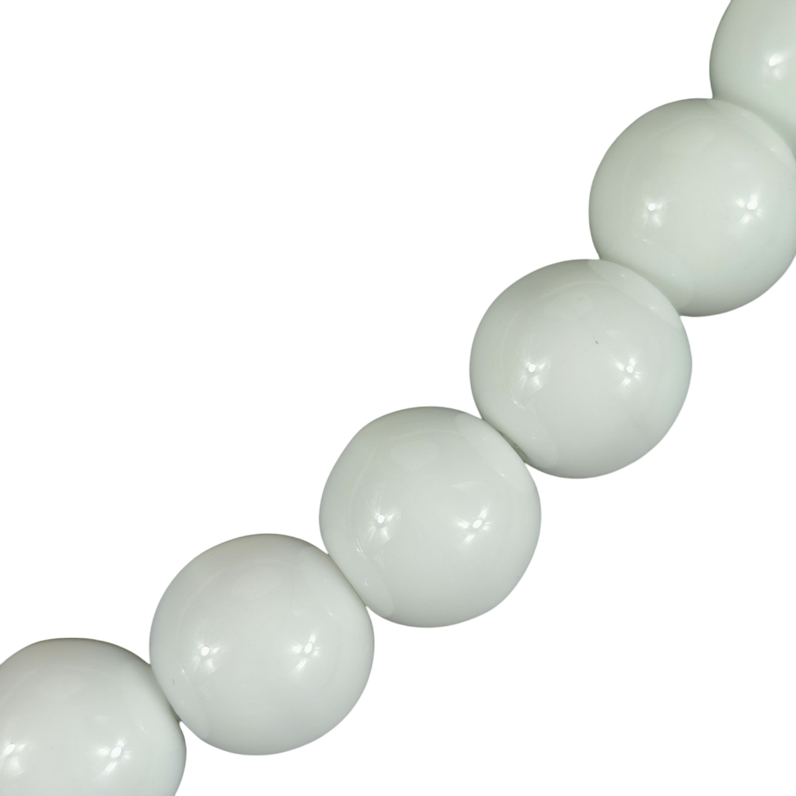 Voir photo 4 de Collier ras-du-cou en perles de verre blanc Collier ras-du-cou en perles de verre blanc Bon état reconditionné photo 4