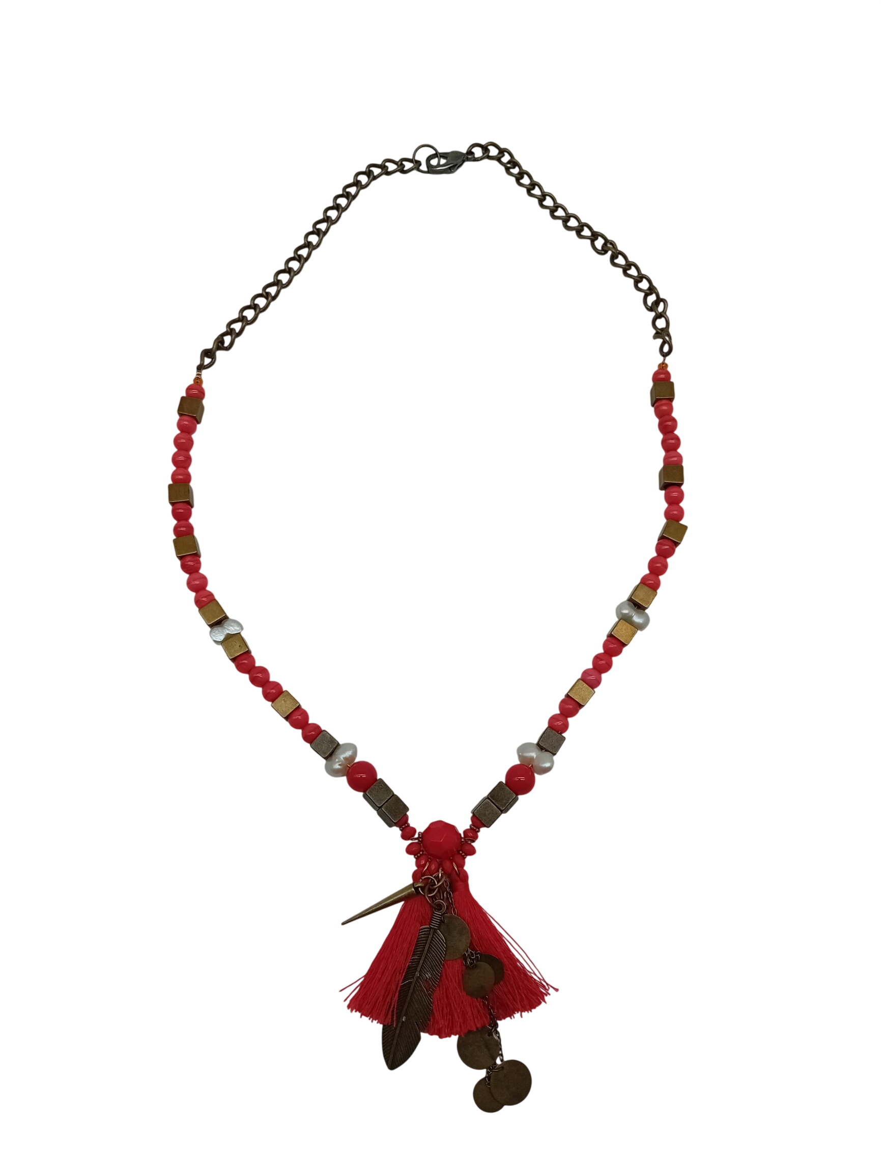 Acheter Collier Rouge À Pompon Et Perles Label Jaune 🟡 (J130) - 30,00 € Collier Rouge À Pompon Et Perles Label Jaune 🟡 (J130) reconditionné disponible sur Label Emmaüs