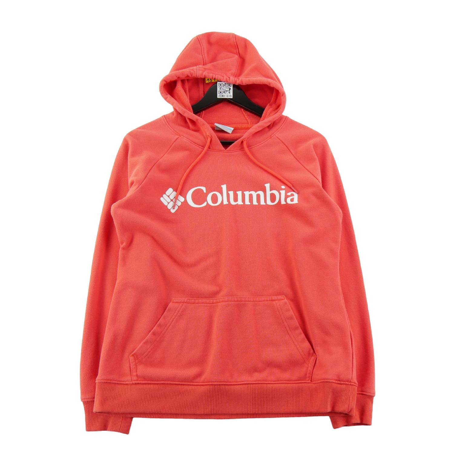 Columbia Sweat à capuche Lodge Hoodie Logo poitrine Comfort Stretch Femme Taille M Orange Très bon état Columbia reconditionné disponible sur Sporteed