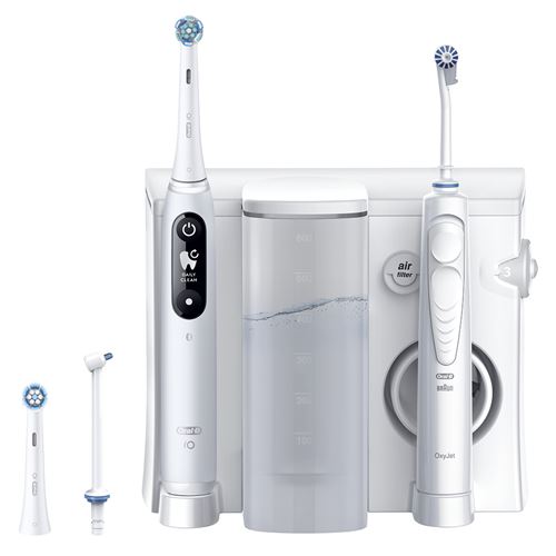 Combiné dentaire Oral-B Oxyjet + iO6 Blanc État correct Oral-B reconditionné disponible sur Fnac