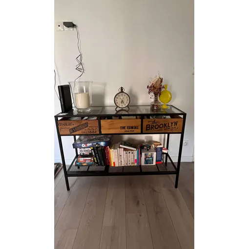 Commode Maison Du Monde En Métal Et Verre Trempé Bon état reconditionné disponible sur Rakuten