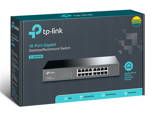 Commutateur réseau Armoire TP-LINK TL-SG1016D 16P Gigabit Noir État correct TP-Link reconditionné disponible sur Fnac
