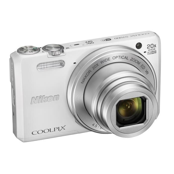 Compact Coolpix S7000 - Blanc + Nikon Nikkor 20x Wide Optical Zoom ED VR 25-500mm f/3.4-6.5 f/3.4-6.5 Reconditionné - 280,00 € Compact Coolpix S7000 - Blanc + Nikon Nikkor 20x Wide Optical Zoom ED VR 25-500mm f/3.4-6.5 f/3.4-6.5 Reconditionné Nikon reconditionné disponible sur Backmarket