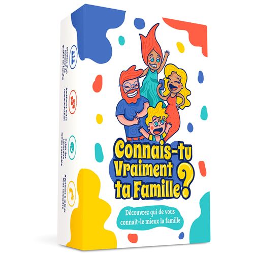 Connais-tu Vraiment ta Famille? Le Jeu Familial délirant Plein de devinettes, quizz et défis pour découvrir Qui connait Le Mieux la Famille! Jeu de Societe Famille, Jeux de société Enfant & Parents État correct N/A reconditionné disponible sur Fnac