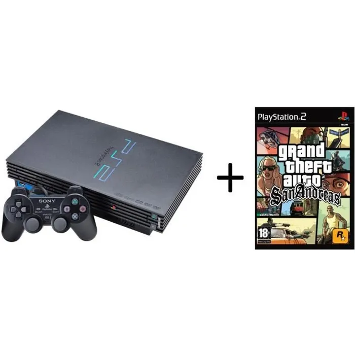 Console de jeu Playstation 2 Noire avec GTA San Andreas - Sony - Pack avec accessoires refurbished - 169,00 € Console de jeu Playstation 2 Noire avec GTA San Andreas - Sony - Pack avec accessoires refurbished reconditionné disponible sur Cdiscount Seconde Vie