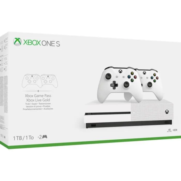 Acheter Console de salon - Microsoft - Xbox One S - 1To - 2 manettes - Couleur: Blanc Reconditionné - 253,90 € Console de salon - Microsoft - Xbox One S - 1To - 2 manettes - Couleur: Blanc Reconditionné Microsoft reconditionné disponible sur Cdiscount Seconde Vie