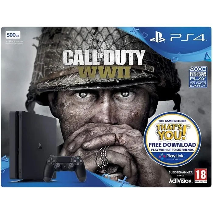 Console de salon - Sony - PS4 500 Go - Call of Duty WW2 - Noir - Bundle Reconditionné - 229,89 € Console de salon - Sony - PS4 500 Go - Call of Duty WW2 - Noir - Bundle Reconditionné Sony reconditionné disponible sur Cdiscount Seconde Vie
