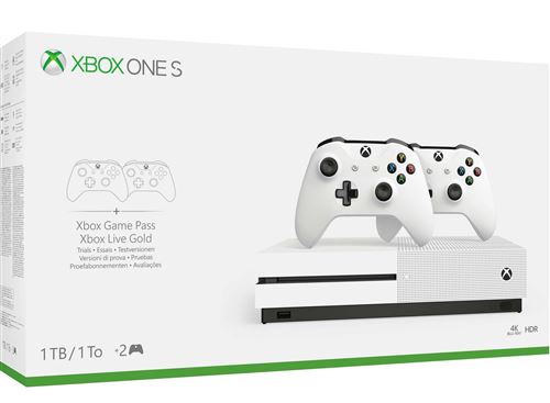 Console Microsoft Xbox One S 1 To + 2 Manettes État correct Microsoft reconditionné disponible sur Fnac