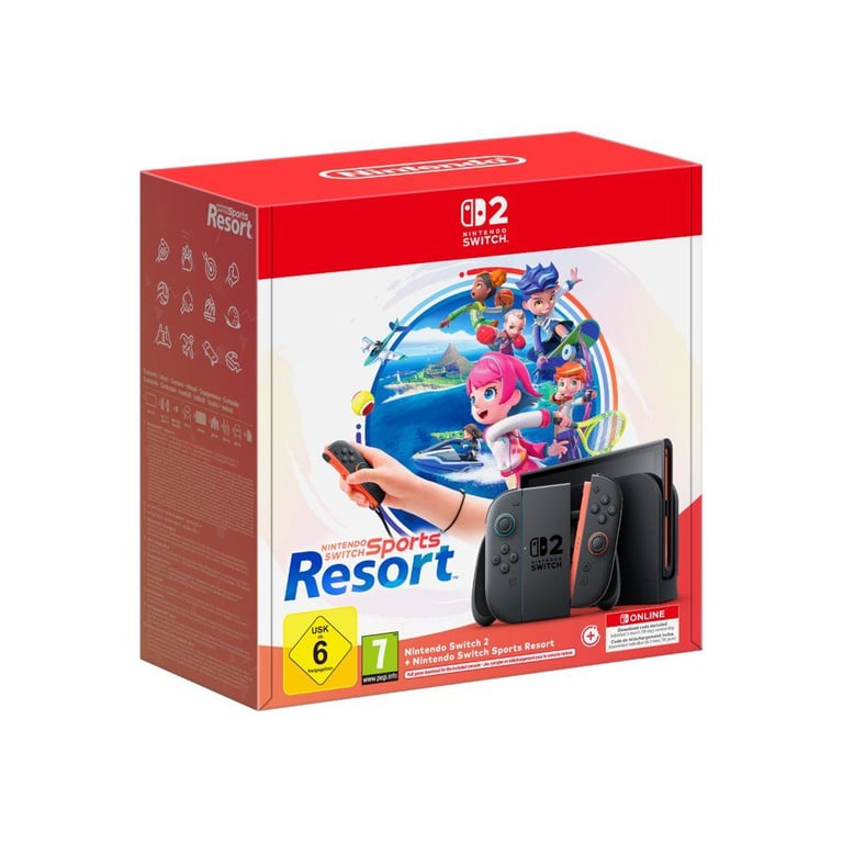 Console Nintendo Switch 2 Bundle Noir + Sports Resort (code) + abonnement Nintendo Switch Online 3 mois - Excellent état Parfait état Nintendo reconditionné disponible sur Pixmania | Dero