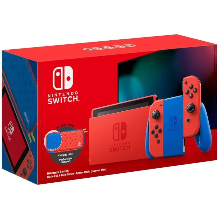 Console Nintendo Switch • Édition Limitée Mario (Rouge & Bleue) + Pochette de transport Reconditionné - 299,00 € Console Nintendo Switch • Édition Limitée Mario (Rouge & Bleue) + Pochette de transport Reconditionné Nintendo reconditionné disponible sur Cdiscount Seconde Vie
