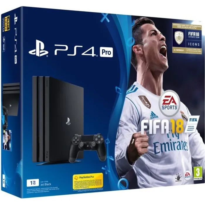 Console PS4 Pro 1To Noire + FIFA 18 - Sony - Bundle - Plateforme PS4 refurbished reconditionné disponible sur Cdiscount Seconde Vie