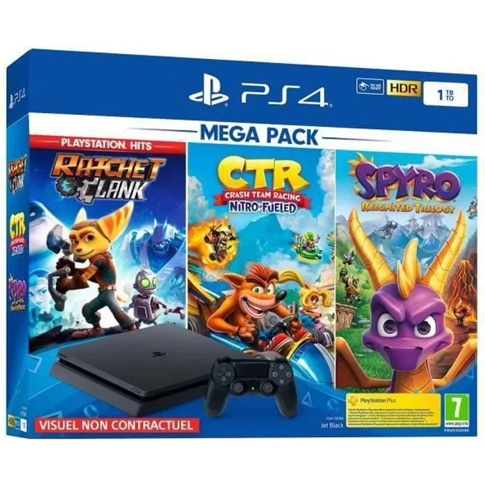 Console PS4 Slim 1To Noire/Jet Black + Ratchet & Clank + Crash Team Racing + Spyro Reignited Trilogy - PlayStation Officiel refurbished - 229,99 € Console PS4 Slim 1To Noire/Jet Black + Ratchet & Clank + Crash Team Racing + Spyro Reignited Trilogy - PlayStation Officiel refurbished reconditionné disponible sur Cdiscount Seconde Vie