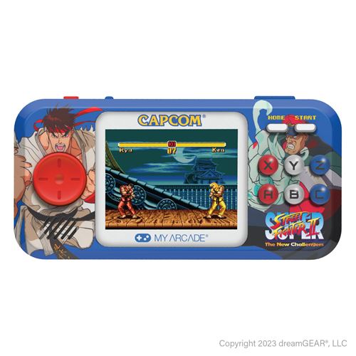 Console rétrogaming Just For Games Pocket Player PRO Super Street Fighter II Blanc et Orange État correct Just For Games reconditionné disponible sur Fnac