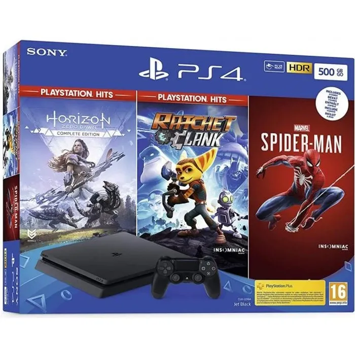 Console salon - Sony - PS4 Slim - 500 Go - Noir - Horizon Zero Dawn - Spider-Man - Ratchet & Clank refurbished - 219,99 € Console salon - Sony - PS4 Slim - 500 Go - Noir - Horizon Zero Dawn - Spider-Man - Ratchet & Clank refurbished reconditionné disponible sur Cdiscount Seconde Vie
