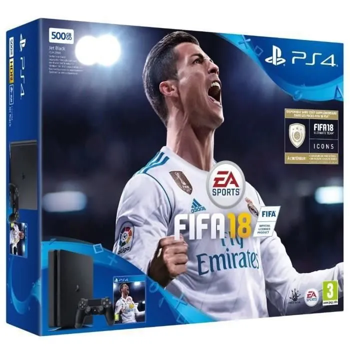 Console Sony PlayStation 4 Slim 500 Go + Manette + Fifa 18 - Noir - Reconditionné - Excellent état refurbished - 170,90 € Console Sony PlayStation 4 Slim 500 Go + Manette + Fifa 18 - Noir - Reconditionné - Excellent état refurbished reconditionné disponible sur Cdiscount Seconde Vie