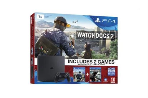 Console Sony PS4 Slim 1To + Watch Dogs + Watch Dogs 2 État correct reconditionné disponible sur Fnac